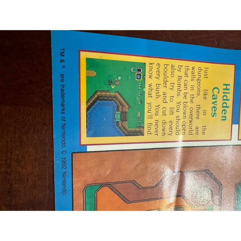 Vintage 1992 Legend of Zelda A Link to the Past SNES Map Overworld Dungeon Lore